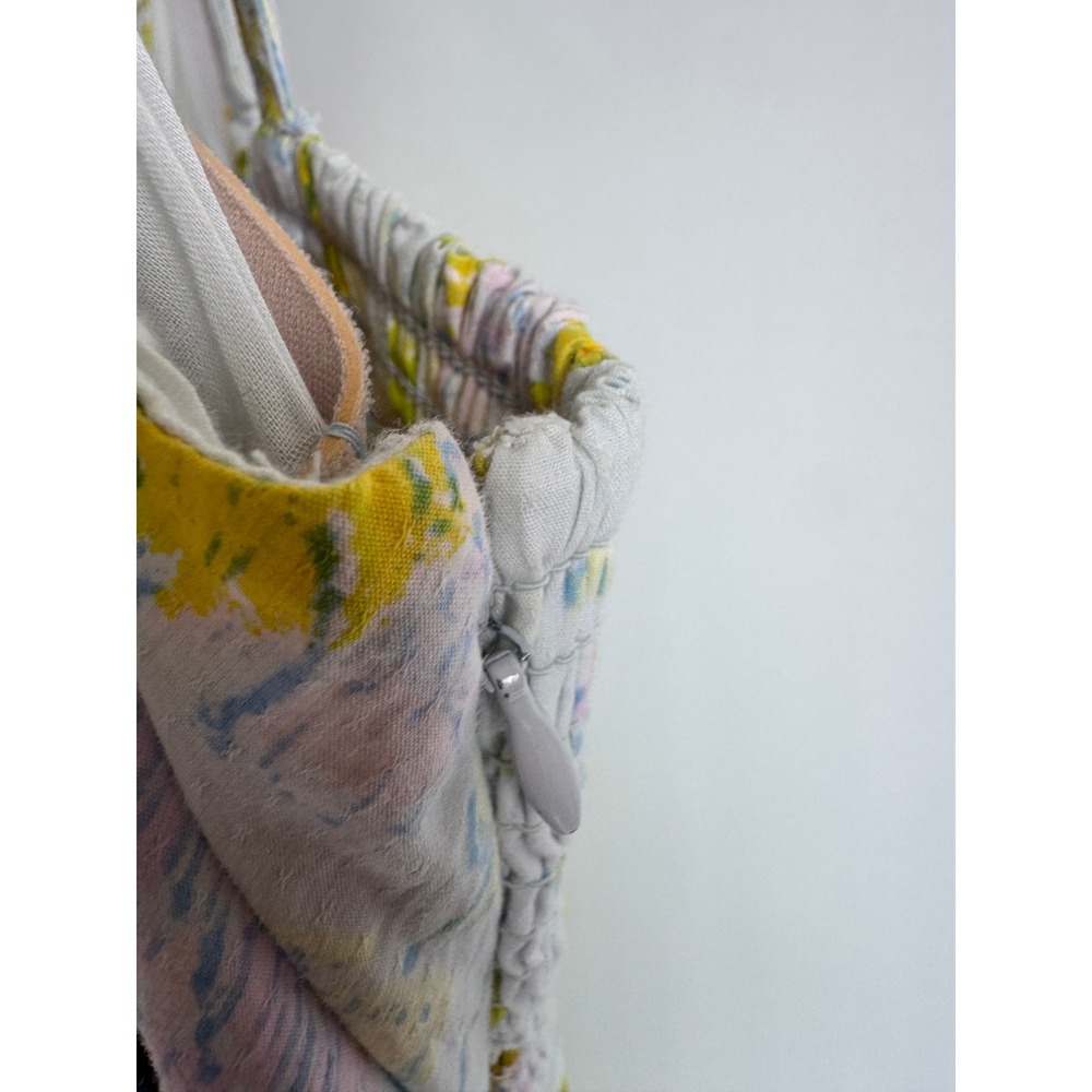 Anthropologie Solenne flounced maxi dress light blue yellow floral tiered 8 P - Picture 6 of 15